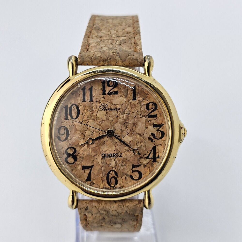 VTG Ronica Women's Watch 44MM‎ Brown Dial Brown Leather Band Straps New Battery